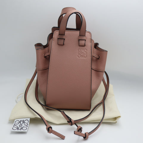 Pre-Owned #71117 Loewe Hammock mini Drawstring bag 2way Crossbody Hand Bag pink beige A538V07X10