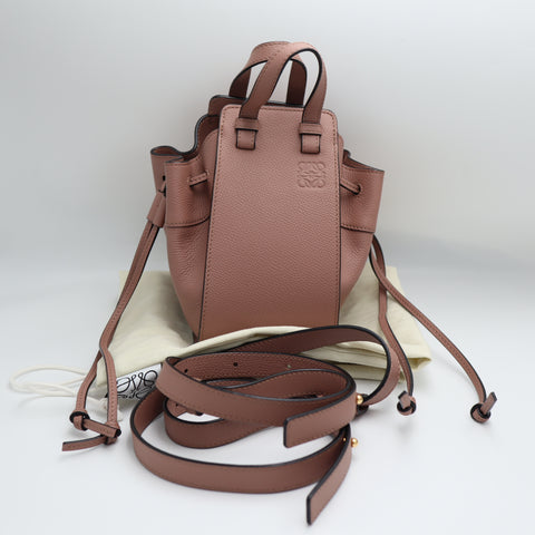 Pre-Owned #71117 Loewe Hammock mini Drawstring bag 2way Crossbody Hand Bag pink beige A538V07X10