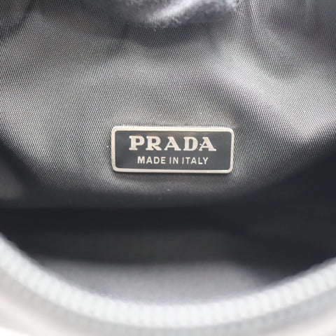 Pre-Owned #71160 Prada Triangle Plate Nylon Mini Handbag Black TESSUTO SPORT NERO MV515