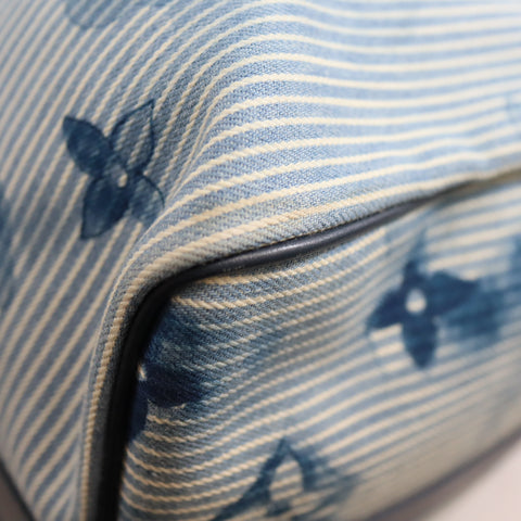 Pre-owned Louis Vuitton Leather travel bags #72786 Monogram Watercolor Keepall Bandouliere 50 Blue and White M57946