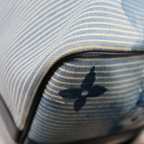 Pre-owned Louis Vuitton Leather travel bags #72786 Monogram Watercolor Keepall Bandouliere 50 Blue and White M57946