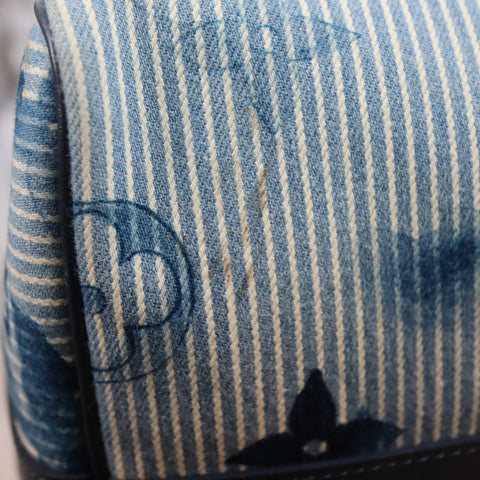 Pre-owned Louis Vuitton Leather travel bags #72786 Monogram Watercolor Keepall Bandouliere 50 Blue and White M57946