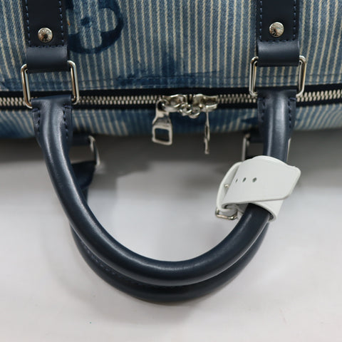 Pre-owned Louis Vuitton Leather travel bags #72786 Monogram Watercolor Keepall Bandouliere 50 Blue and White M57946
