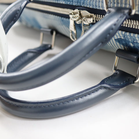 Pre-owned Louis Vuitton Leather travel bags #72786 Monogram Watercolor Keepall Bandouliere 50 Blue and White M57946