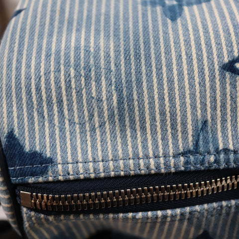 Pre-owned Louis Vuitton Leather travel bags #72786 Monogram Watercolor Keepall Bandouliere 50 Blue and White M57946