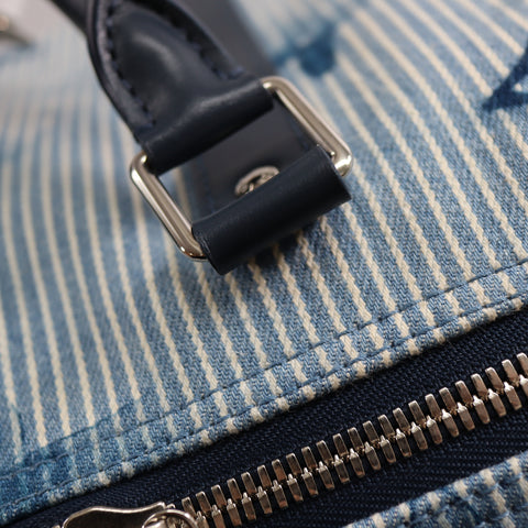 Pre-owned Louis Vuitton Leather travel bags #72786 Monogram Watercolor Keepall Bandouliere 50 Blue and White M57946