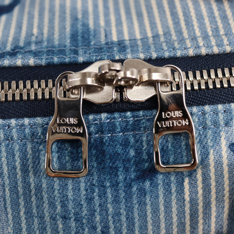 Pre-owned Louis Vuitton Leather travel bags #72786 Monogram Watercolor Keepall Bandouliere 50 Blue and White M57946