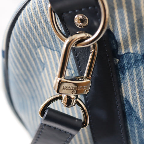 Pre-owned Louis Vuitton Leather travel bags #72786 Monogram Watercolor Keepall Bandouliere 50 Blue and White M57946