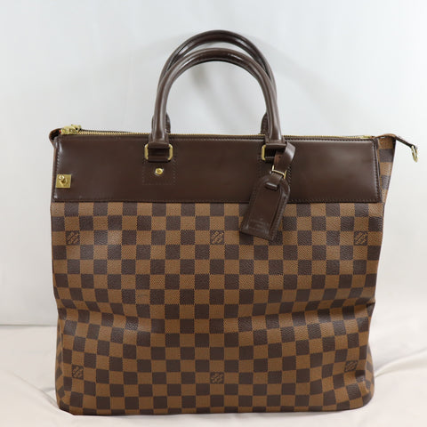 Pre-Owned #72788 Louis Vuitton Damier Greenwich PM Duffle Bag Tote Bag N41165