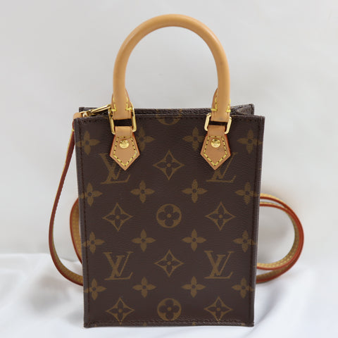 Pre-Owned #72802 Louis Vuitton Monogram Petit Sac Plat Hand shoulder crossbody bag M69442