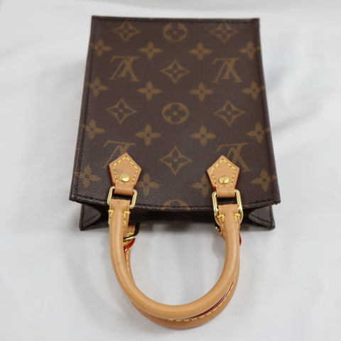 Pre-Owned #72802 Louis Vuitton Monogram Petit Sac Plat Hand shoulder crossbody bag M69442