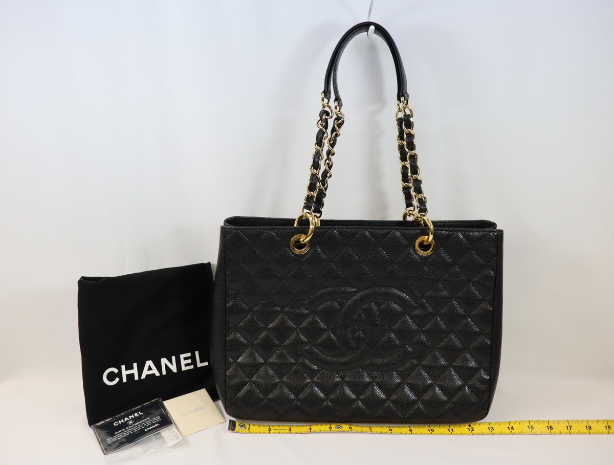 Pre-Owned #580501 CHANEL Matelasse GST Chain Tote Bag Caviar Skin Gold A50995