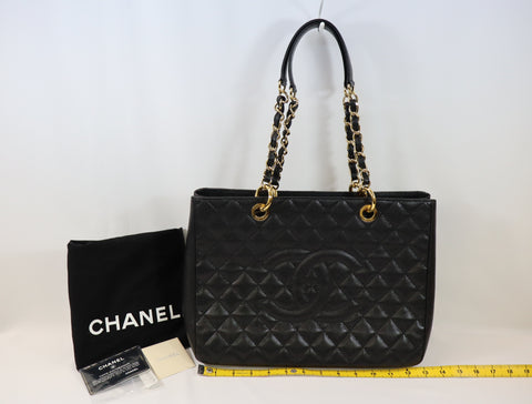 Pre-Owned #580501 CHANEL Matelasse GST Chain Tote Bag Caviar Skin Gold A50995