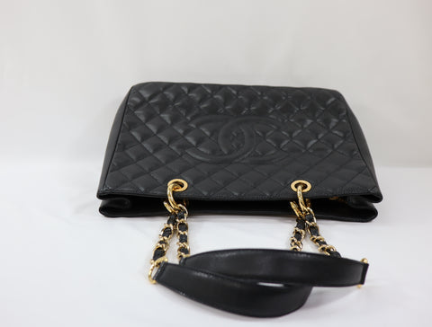 Pre-Owned #580501 CHANEL Matelasse GST Chain Tote Bag Caviar Skin Gold A50995