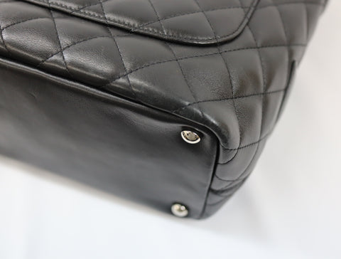 Pre-Owned #577989 CHANEL Cambon line Medium Tote Bag A25167 Lamb skin Black
