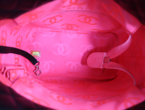 Pre-Owned #577989 CHANEL Cambon line Medium Tote Bag A25167 Lamb skin Black