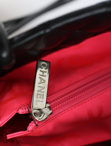 Pre-Owned #577989 CHANEL Cambon line Medium Tote Bag A25167 Lamb skin Black