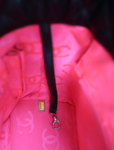 Pre-Owned #577989 CHANEL Cambon line Medium Tote Bag A25167 Lamb skin Black