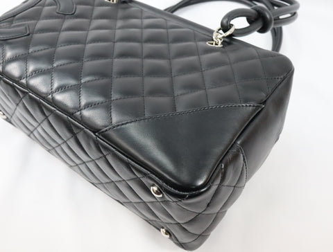 Pre-Owned #81351 CHANEL Cambon Line Bowling Shoulder Bag Lamb skin A25171