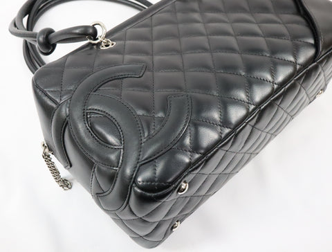 Pre-Owned #81351 CHANEL Cambon Line Bowling Shoulder Bag Lamb skin A25171