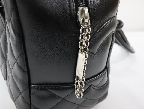 Pre-Owned #81351 CHANEL Cambon Line Bowling Shoulder Bag Lamb skin A25171