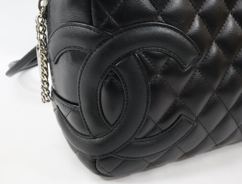 Pre-Owned #81351 CHANEL Cambon Line Bowling Shoulder Bag Lamb skin A25171