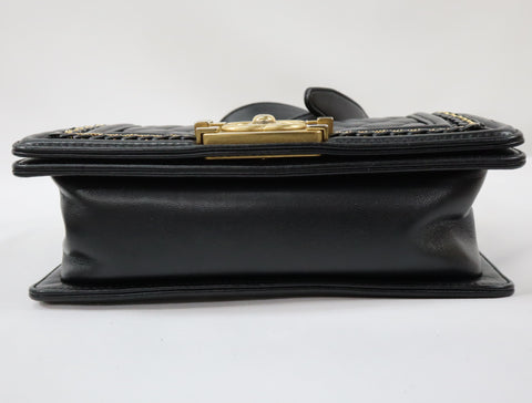 Pre-Owned #20086 CHANEL Boy Chanel Small chain Shoulder Bag Lamb skin A67086