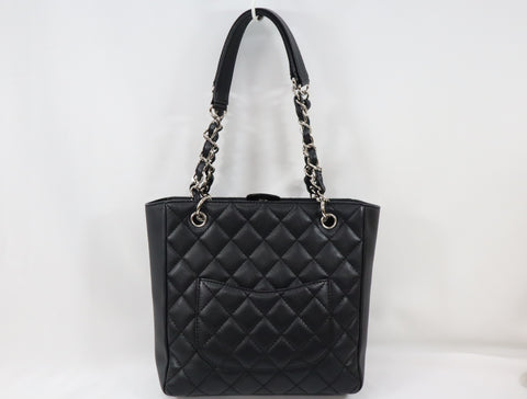 Pre-Owned #75432 CHANEL Matelasse GST Chain Tote Bag Caviar Skin Silver A50995