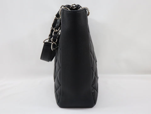 Pre-Owned #75432 CHANEL Matelasse GST Chain Tote Bag Caviar Skin Silver A50995
