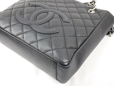 Pre-Owned #75432 CHANEL Matelasse GST Chain Tote Bag Caviar Skin Silver A50995