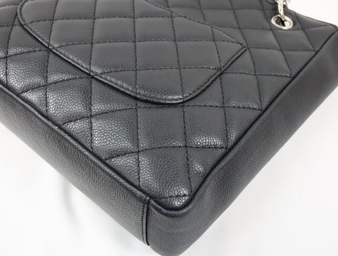 Pre-Owned #75432 CHANEL Matelasse GST Chain Tote Bag Caviar Skin Silver A50995