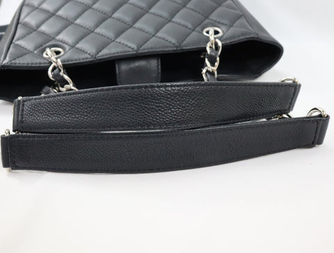 Pre-Owned #75432 CHANEL Matelasse GST Chain Tote Bag Caviar Skin Silver A50995