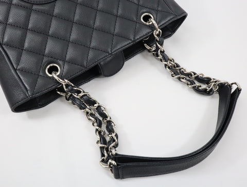 Pre-Owned #75432 CHANEL Matelasse GST Chain Tote Bag Caviar Skin Silver A50995