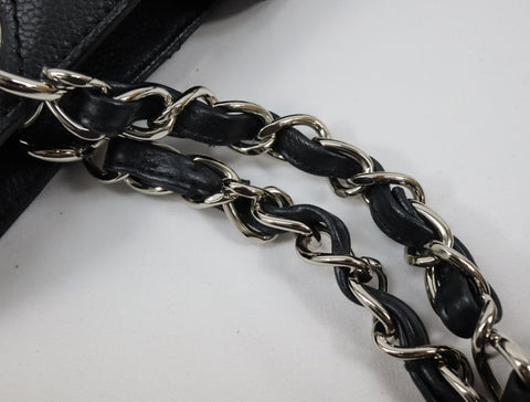 Pre-Owned #75432 CHANEL Matelasse GST Chain Tote Bag Caviar Skin Silver A50995
