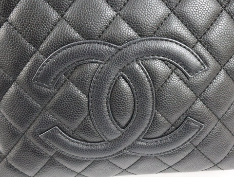 Pre-Owned #75432 CHANEL Matelasse GST Chain Tote Bag Caviar Skin Silver A50995