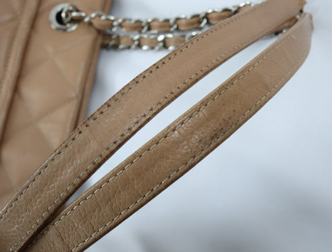 Pre-Owned #13074 CHANEL Matelasse Chain shoulder Tote Bag A67294 Beige Caviar Skin