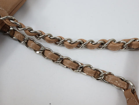 Pre-Owned #13074 CHANEL Matelasse Chain shoulder Tote Bag A67294 Beige Caviar Skin