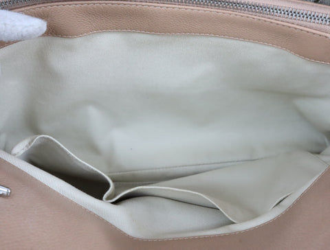 Pre-Owned #13074 CHANEL Matelasse Chain shoulder Tote Bag A67294 Beige Caviar Skin