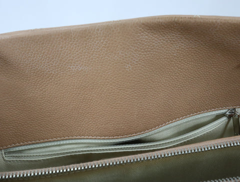 Pre-Owned #13074 CHANEL Matelasse Chain shoulder Tote Bag A67294 Beige Caviar Skin