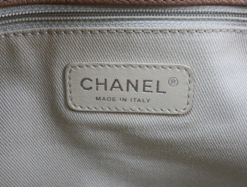 Pre-Owned #13074 CHANEL Matelasse Chain shoulder Tote Bag A67294 Beige Caviar Skin