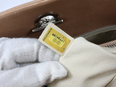 Pre-Owned #13074 CHANEL Matelasse Chain shoulder Tote Bag A67294 Beige Caviar Skin