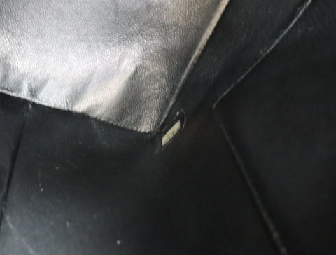 Pre-Owned #33665 CHANEL Matelasse Reprint Tote Bag Caviar Skin Black Gold