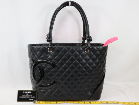 Pre-Owned #21900 CHANEL Cambon Line GM Tote Bag A25169 lambskin 