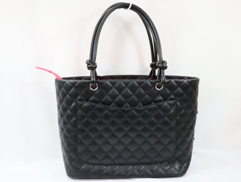 Pre-Owned #21900 CHANEL Cambon Line GM Tote Bag A25169 lambskin 
