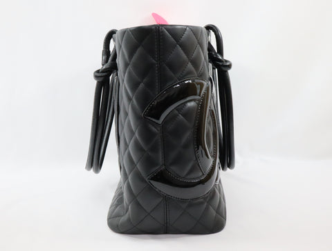 Pre-Owned #21900 CHANEL Cambon Line GM Tote Bag A25169 lambskin 