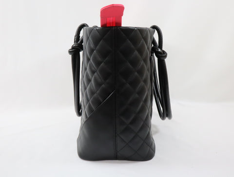 Pre-Owned #21900 CHANEL Cambon Line GM Tote Bag A25169 lambskin 