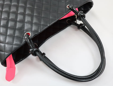 Pre-Owned #21900 CHANEL Cambon Line GM Tote Bag A25169 lambskin 