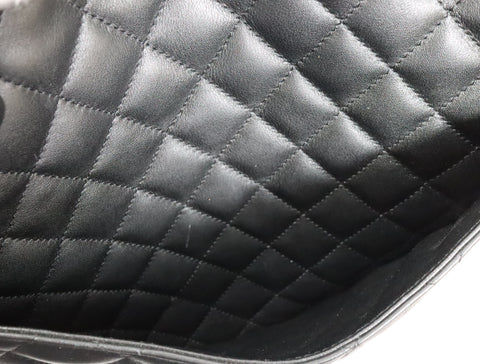 Pre-Owned #43708 CHANEL Cambon Line Large Tote shoulder Bag Lambskin leather Black×Pink