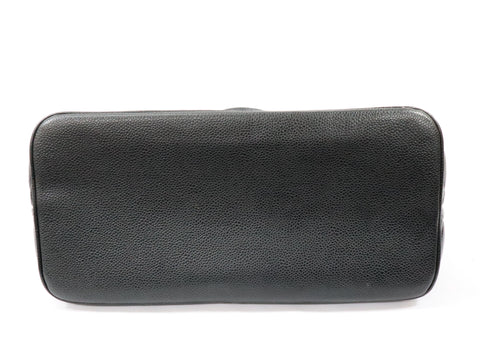 Pre-Owned #31989 CHANEL Matelasse Reprint Tote Bag Caviar Skin Black Silver