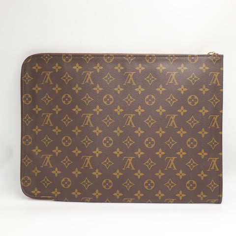 Pre-Owned #71128 Louis Vuitton Monogram Posh Documents Clutch Bag M53456